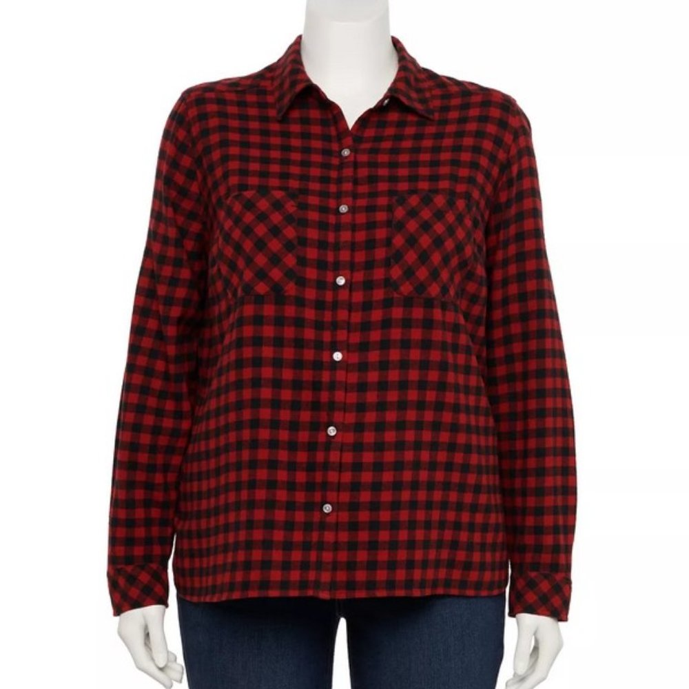 Croft & Barrow Soft Plaid Flannel Shirt 1X